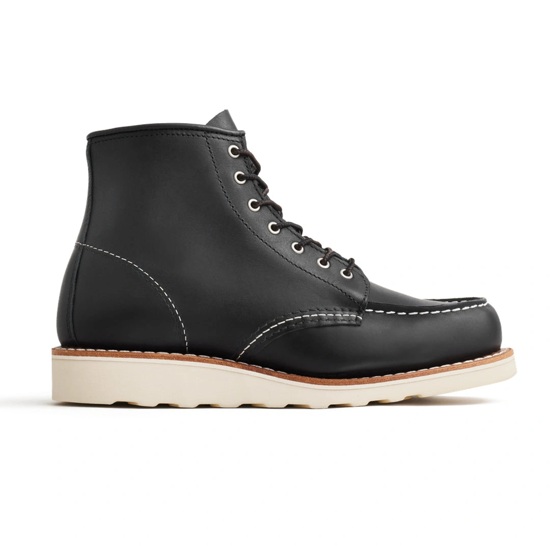Black Boundary Moc Toe Boots Women's Rugged Style 6 Inch